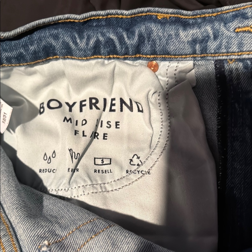 Lucky Brand Blue Boyfriend Mid Rise Flare Jeans